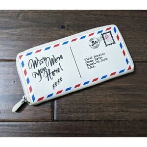 GIANI BERNINI wish You Were Here Postcard Card Wallet NO STRAP